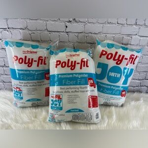 NEW - 3 Pack - Poly-Fil Polyester Fiberfill Stuffing 16oz